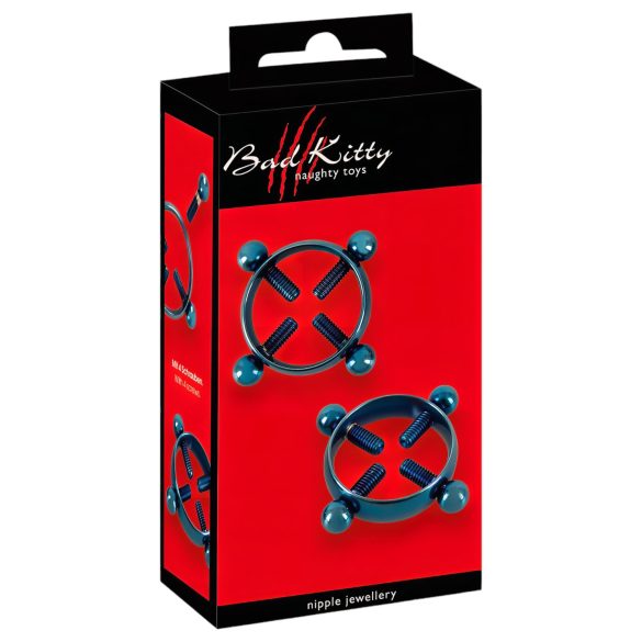 Bad Kitty - Bijoux sensuels pour tétons (rond) - bleu