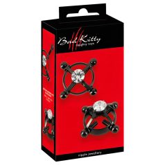 Bad Kitty - Bijou seins strassé, noir
