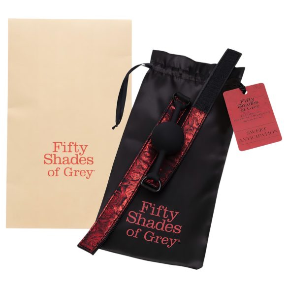 Fifty Shades of Grey - bâillon boule - cuir noir et rouge