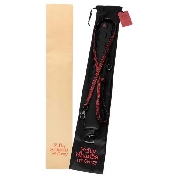 Fifty Shades of Grey - collier et laisse - simili cuir noir rouge