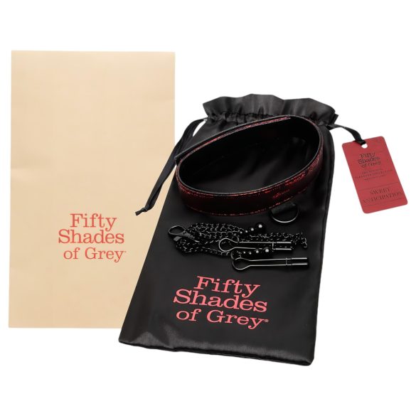 Cinquante nuances de Grey - Collier & pinces à tétons (noir-rouge)
