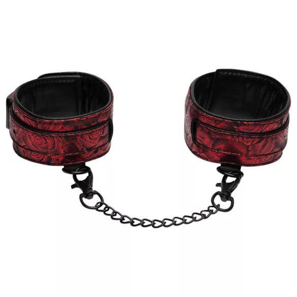 Fifty Shades of Grey - menottes de cheville réglables - cuir noir rouge
