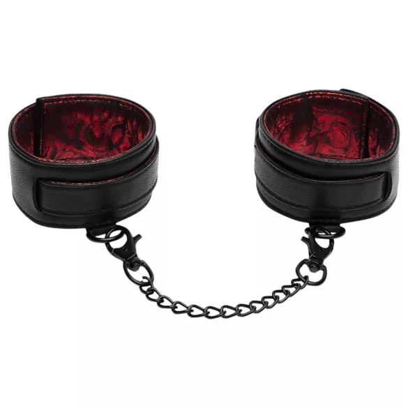 Fifty Shades of Grey - menottes de cheville réglables - cuir noir rouge