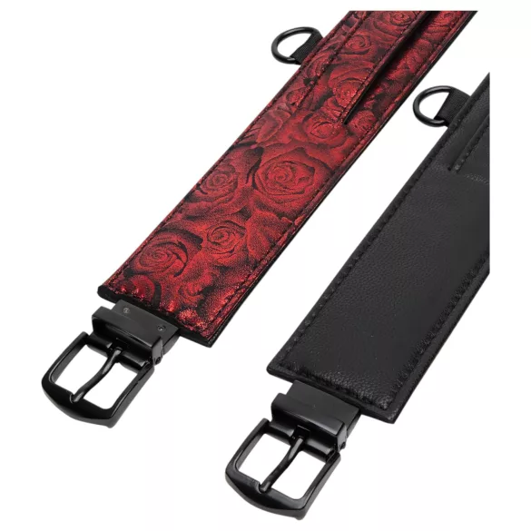 Fifty Shades of Grey - menottes de cheville réglables - cuir noir rouge