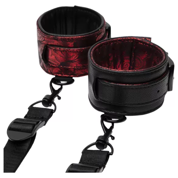 Fifty Shades of Grey - menottes set - cuir noir rouge