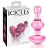 Icicles No. 75 - Plug anal en verre cœur (rose)