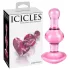 Icicles No. 75 - plug anal cœur - verre rose