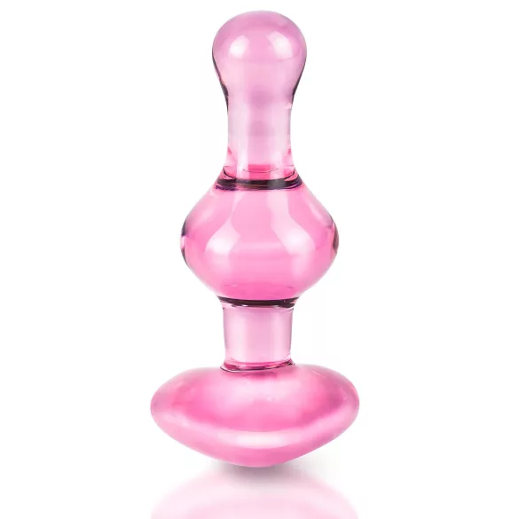 Icicles No. 75 - plug anal cœur - verre rose