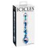 Icicles No. 08 - Double-ended, ondulé, gode en verre (transparent-bleu)