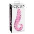 Icicles No. 24 - Gode en verre rose à texture nervurée
