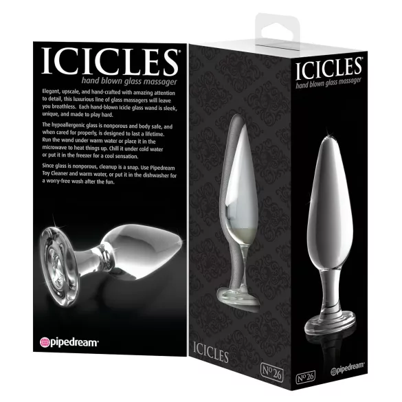Icicles No. 26 - plug anal en verre conique - transparent