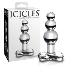   Icicles No. 47 - triple perles, plug anal en verre (transparent)