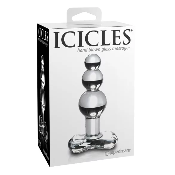 Icicles No. 47 - plug anal triple boules - verre transparent