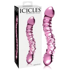 Icicles No. 55 - double dildo verre, point G (rose) Icicles No. 55 - double dildo verre, point G (rose)