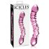 Icicles No. 55 - Double Sensations, Dildo en Verre G-Spot (Rose)