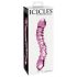 Icicles No. 55 - Double Sensations, Dildo en Verre G-Spot (Rose)