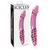 Icicles No. 57 - Double Dong en Verre Rose (Design Phallique)