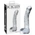 Icicles No. 61 - Gode en verre transparent avec scrotum