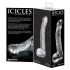 Icicles No. 61 - Gode en verre transparent avec scrotum