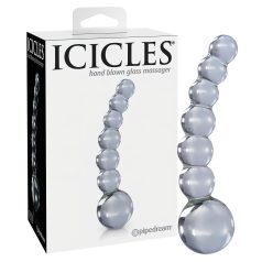   Icicles No. 66 - Dildó courbé en verre avec boules (transparent)