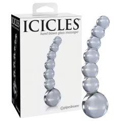 Icicles No. 66 - gode courbé à boules - verre transparent