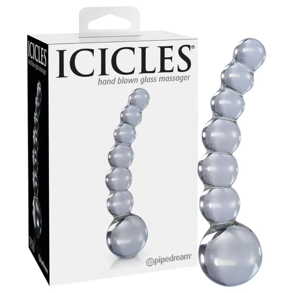 Icicles No. 66 - gode courbé à boules - verre transparent