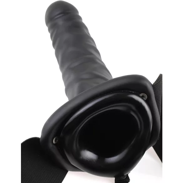 Fetish Strap-On 8 - gode ceinture creux vibrant - noir