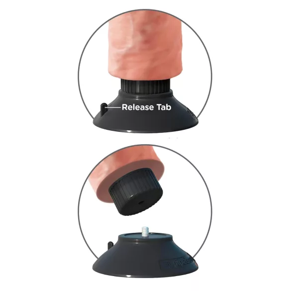 King Cock - gode vibrant courbé ventouse 26cm - couleur chair