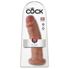King Cock 10 - grand gode ventouse (25cm) - naturel foncé