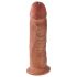 Godemiché King Cock 10" à ventouse - 25 cm - teinte sombre naturelle