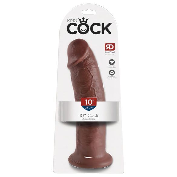 King Cock 10 - grand gode ventouse (25cm) - marron