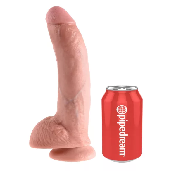 King Cock 9 - grand godemichet à ventouse avec testicules (23 cm, couleur chair)