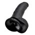 King Cock 9 - godemichet noir ventouse avec testicules (23cm)