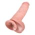 King Cock 11 - Dildo ventouse avec testicules (28cm) - naturel