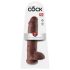 King Cock 11 - grand dildo ventouse avec bourses (28cm) - marron