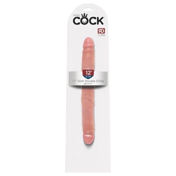 King Cock 12 Slim - double godemichet réaliste (31cm) - naturel