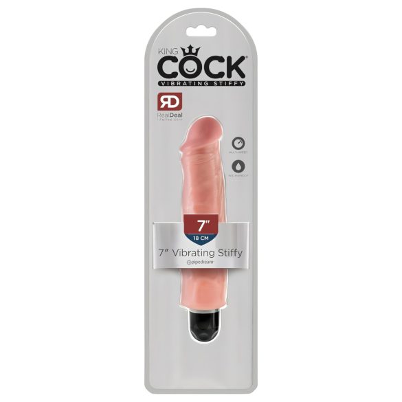 King Cock 7 Stiffy - vibromasseur réaliste étanche (18cm) - naturel