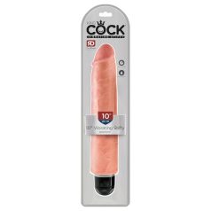   King Cock 10 Stiffy - Vibrateur réaliste 25cm étanche - couleur naturelle