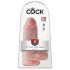 King Cock 9 Chubby - ventouse, testicule, dildo (23cm) - naturel