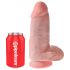 King Cock 9 Chubby - ventouse, testicule, dildo (23cm) - naturel