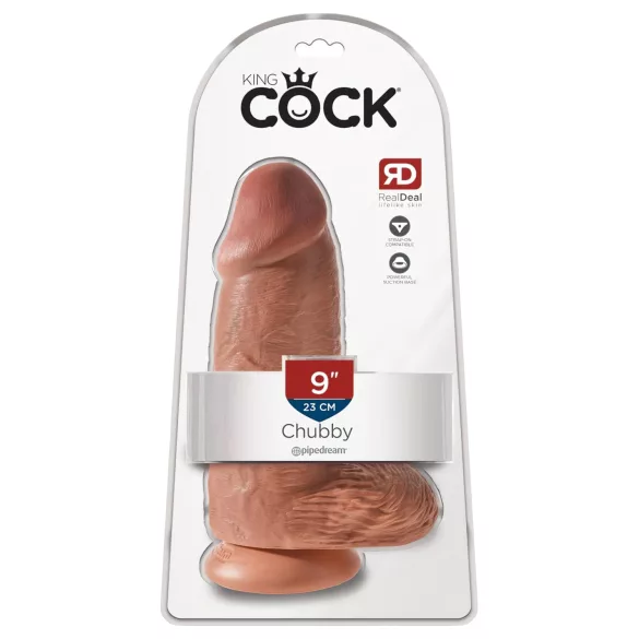 King Cock - gode ventouse réaliste 23cm - couleur foncée