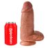 King Cock 9 Chubby - ventouse, dildo (23cm) - brun naturel