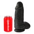 King Cock 9 Chubby - ventouse, dildo à testicules (23 cm) - noir