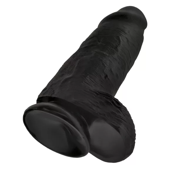 King Cock - godemichet ventouse avec testicules - 23cm noir