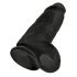 King Cock 9 Chubby - ventouse, dildo à testicules (23 cm) - noir