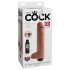 King Cock 10 - godemichet réaliste à éjaculation (25 cm) - naturel