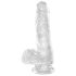 King Cock Clear 6 - Petit gode à ventouse avec testicules (15 cm)