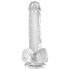 King Cock Clear 6 - Petit gode à ventouse avec testicules (15 cm)