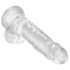 King Cock Clear 7 - godemichet ventouse avec testicules (18cm)
