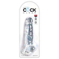 King Cock Clear 8 - gode ventouse avec testicules (20 cm)